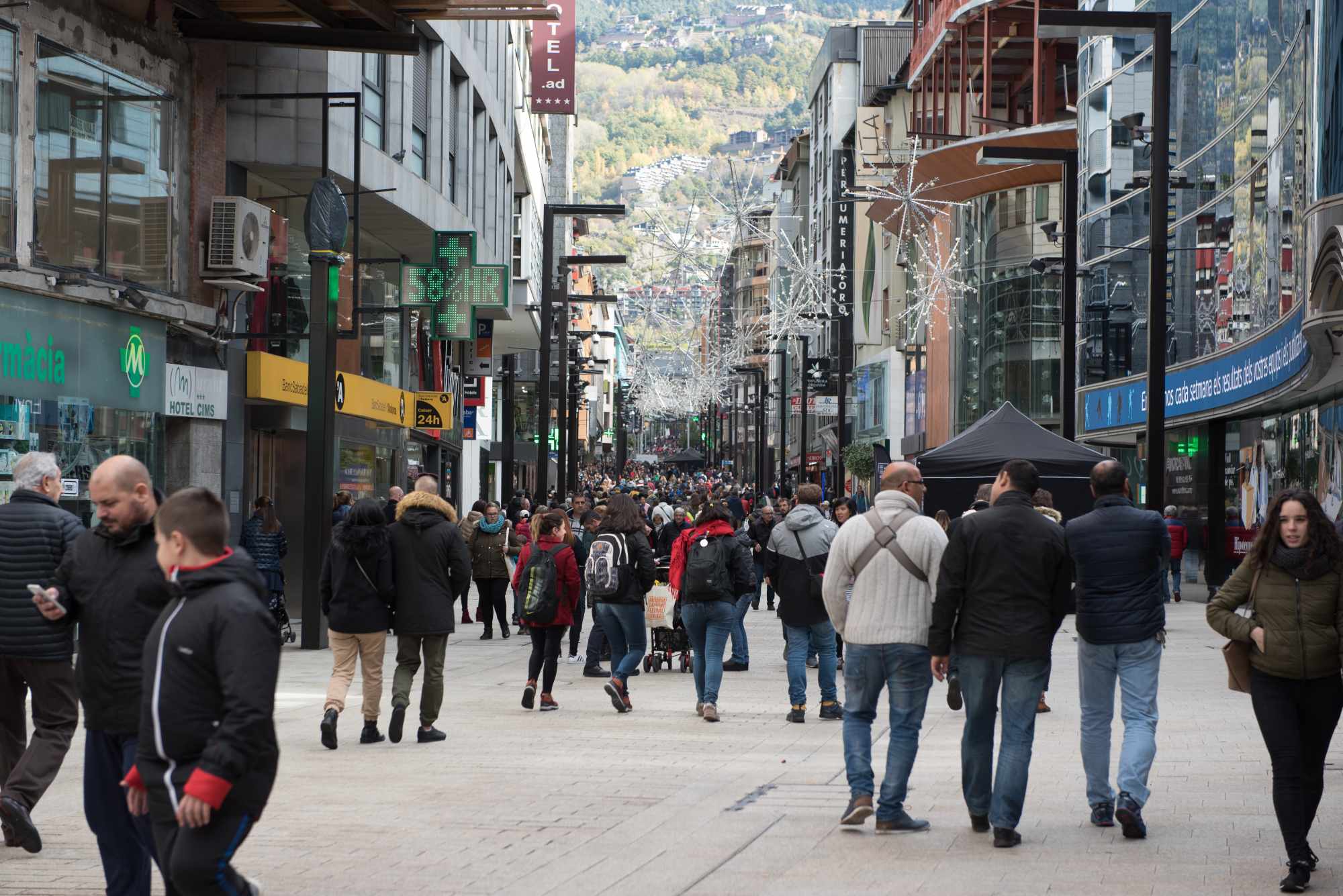 a shopping street in Andorra