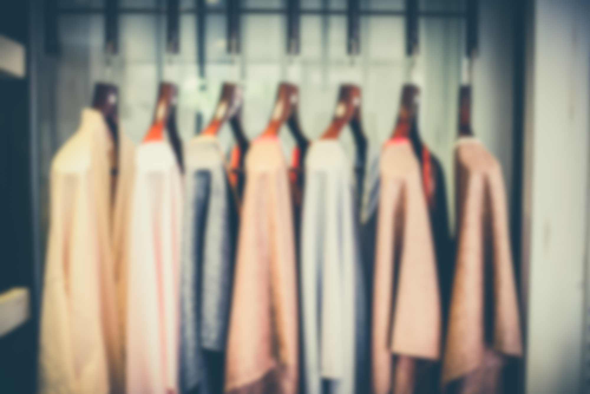 blurred out clothing on hangers
