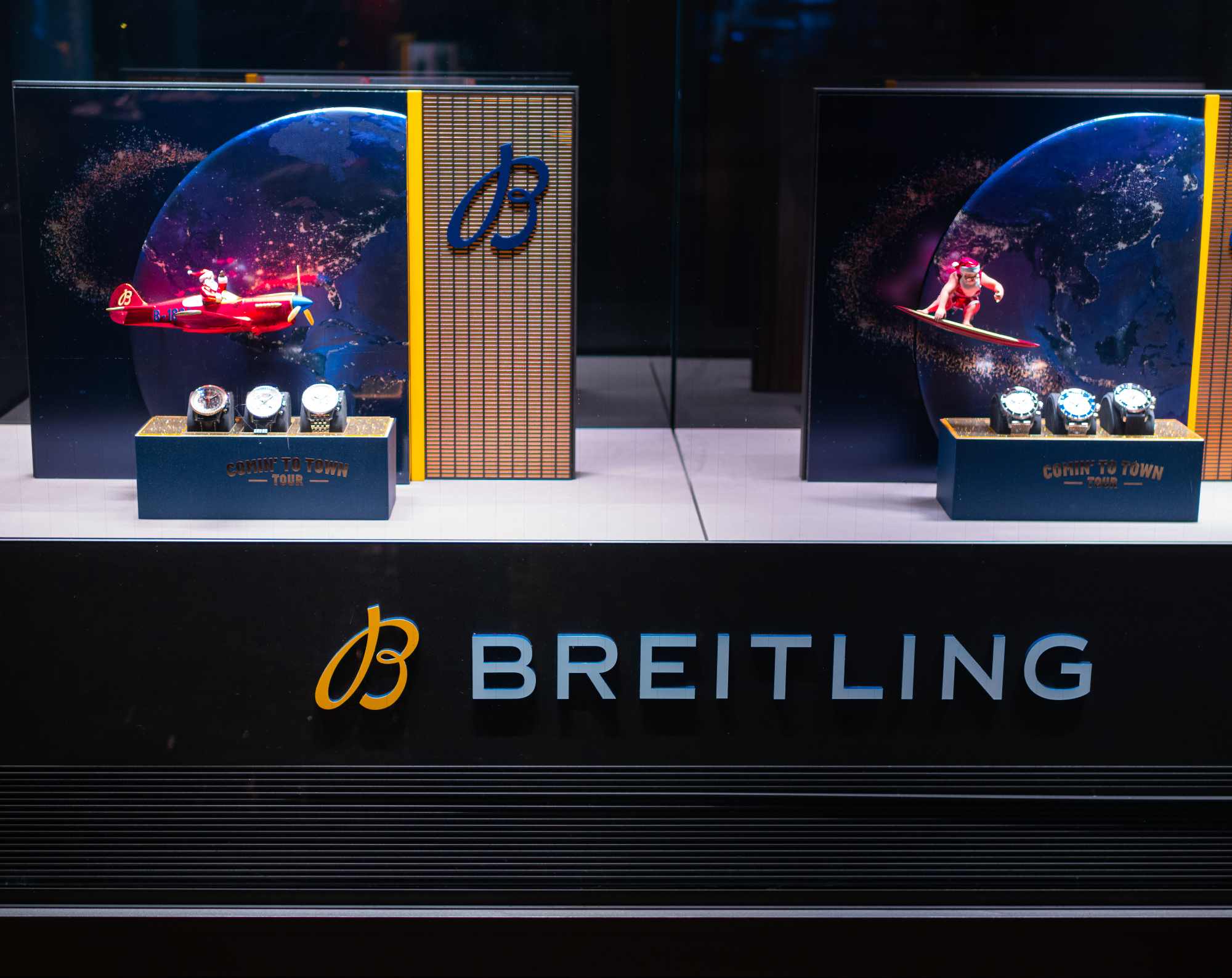 Breitling display of luxury swiss watches in Zurich