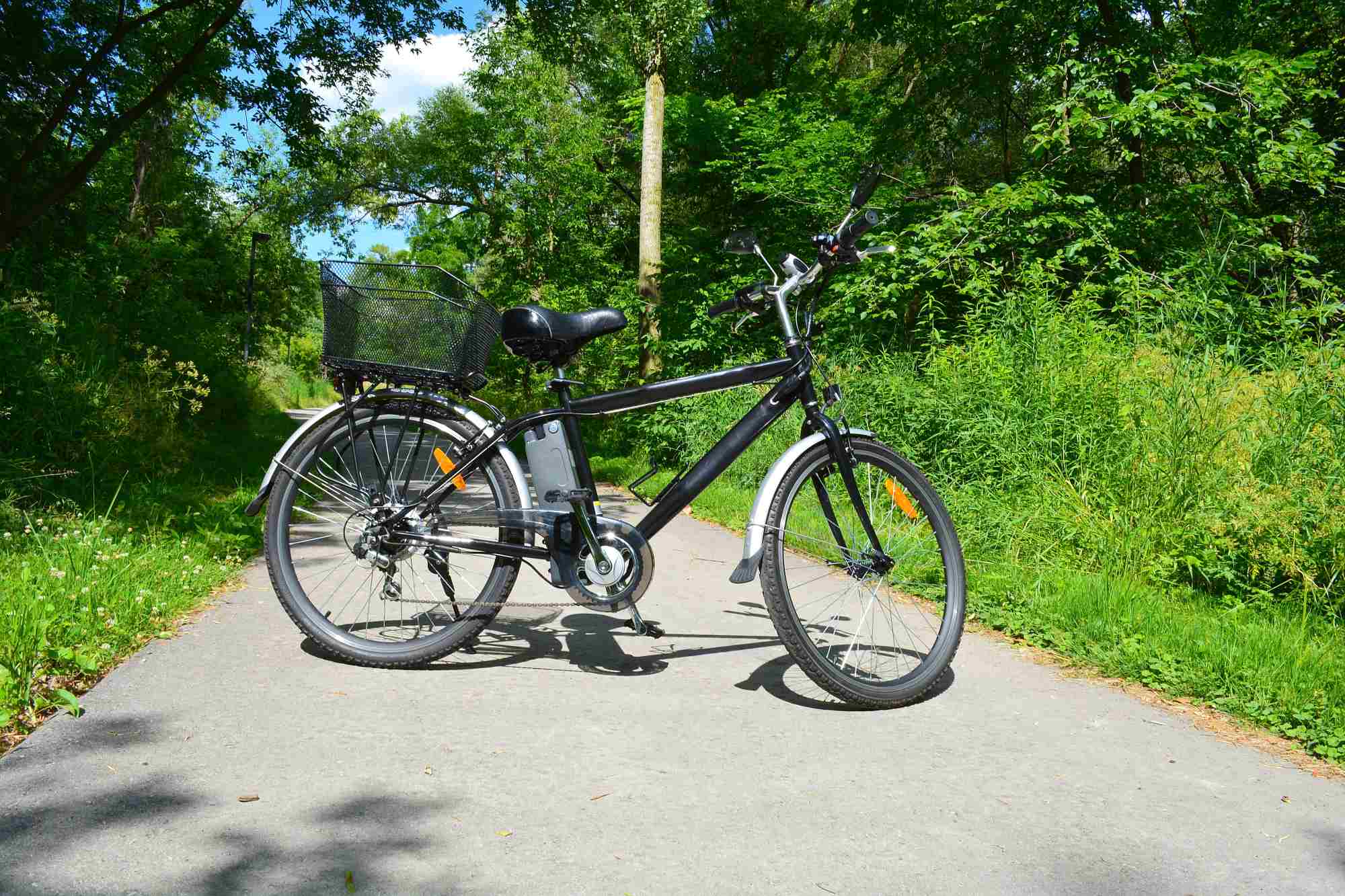 e-bike on a pathway in a park