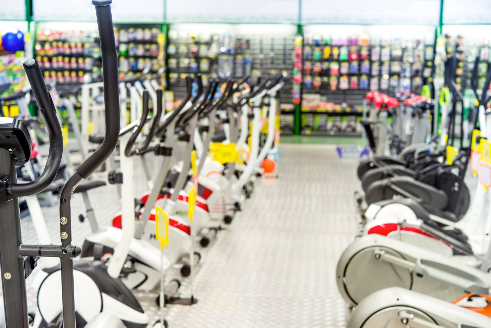 gym equipment in a store