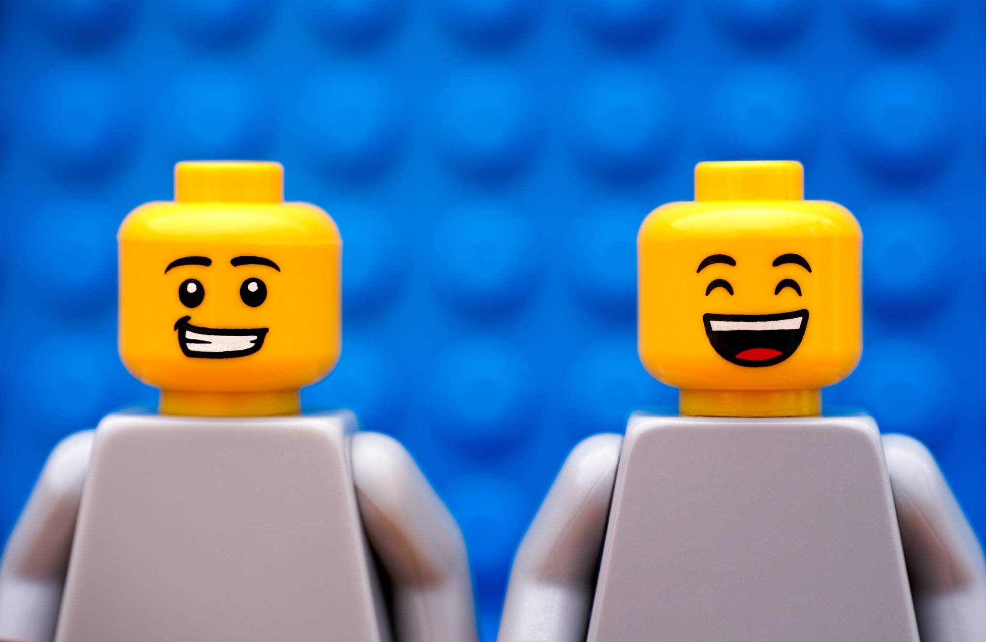 lego figures smiling