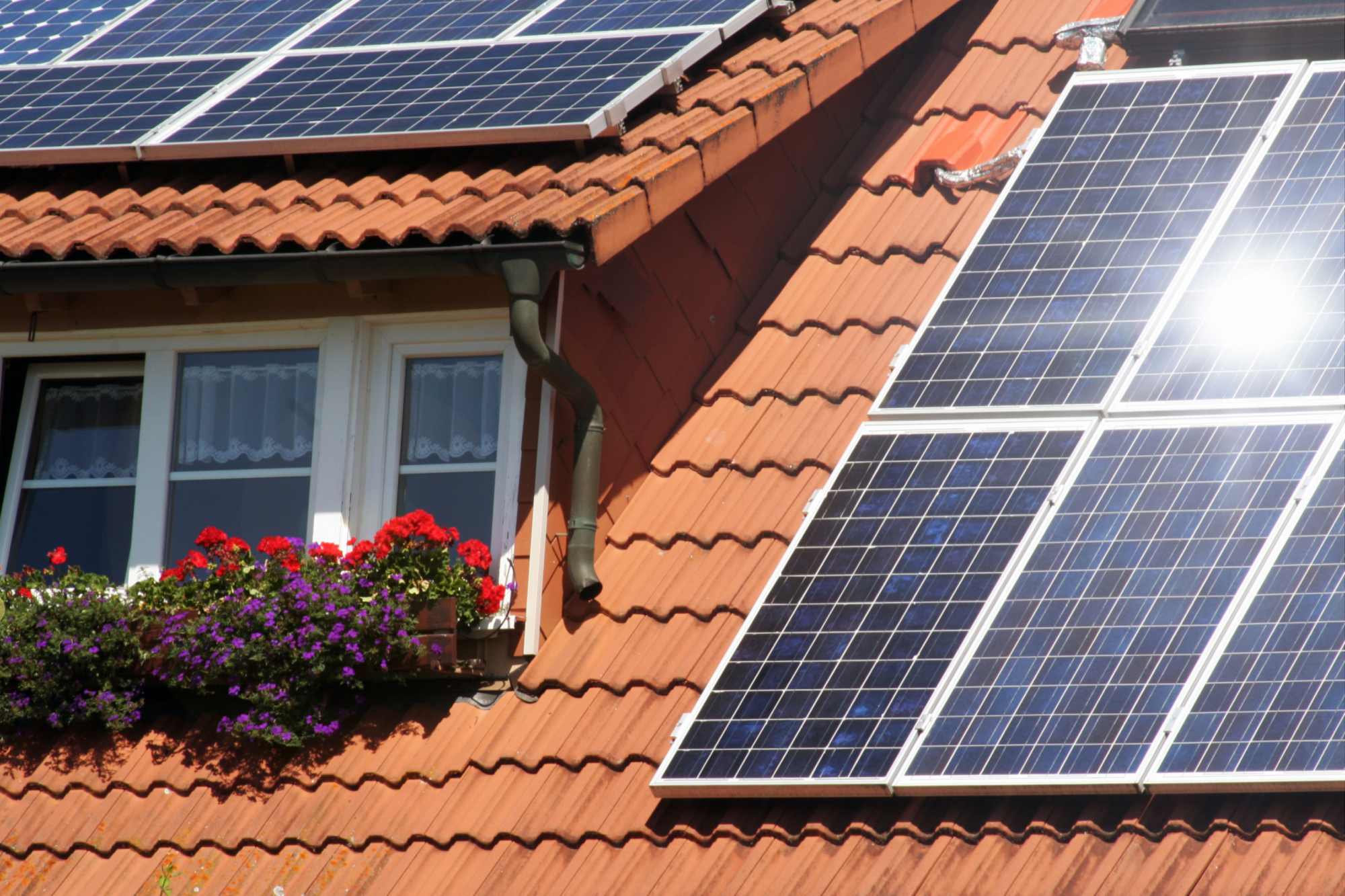 Solar panels on outside of home