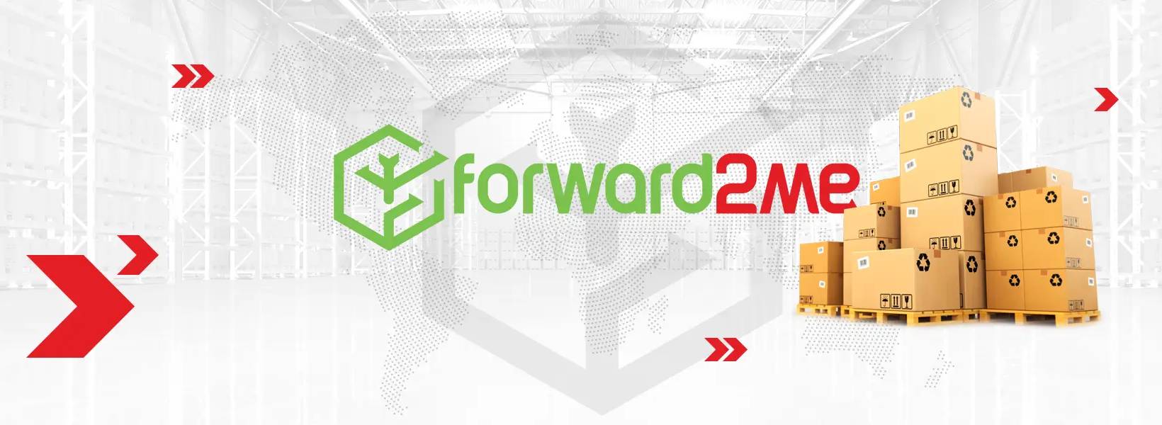 forward2me logo with packages stacked up