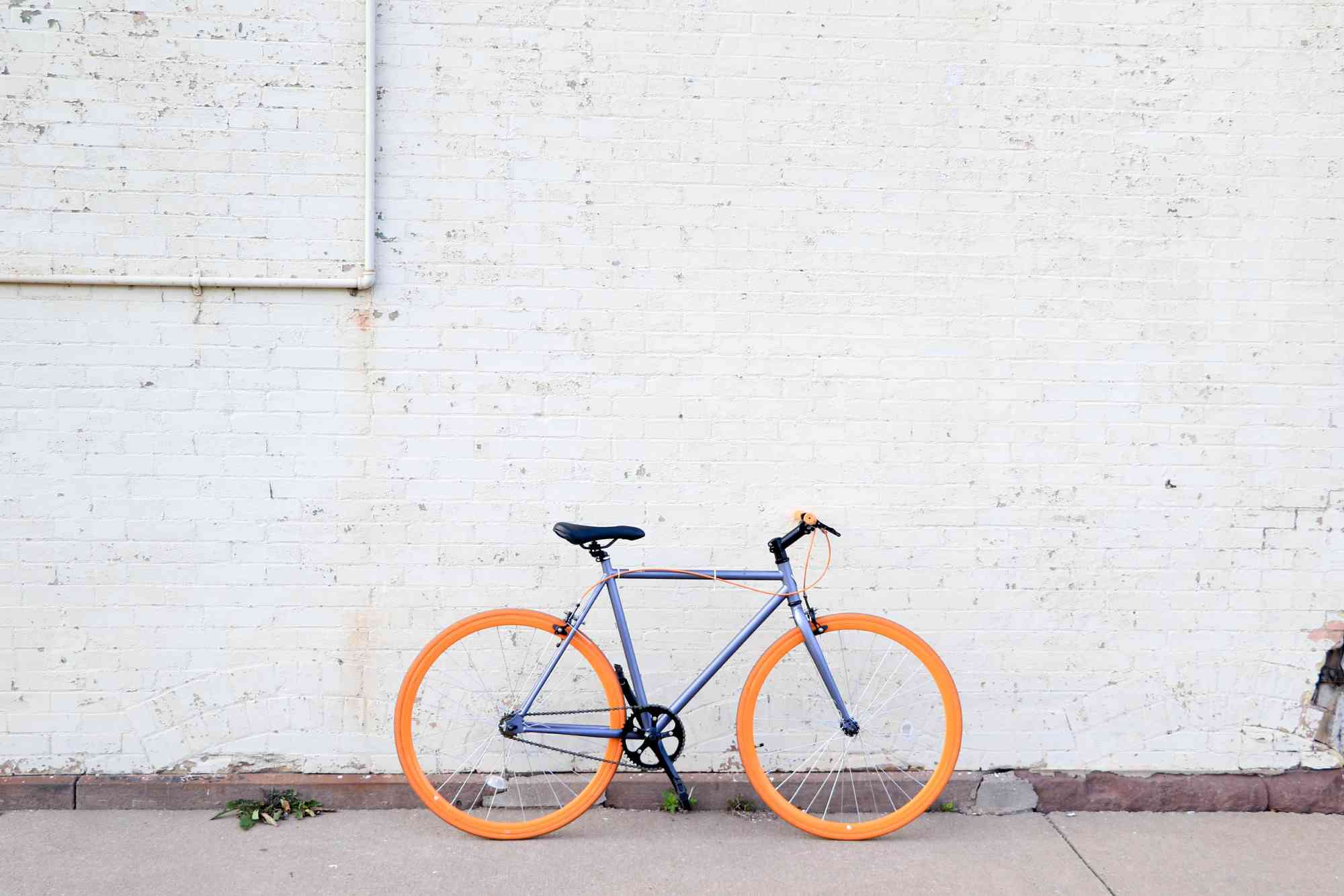 bike against a wall