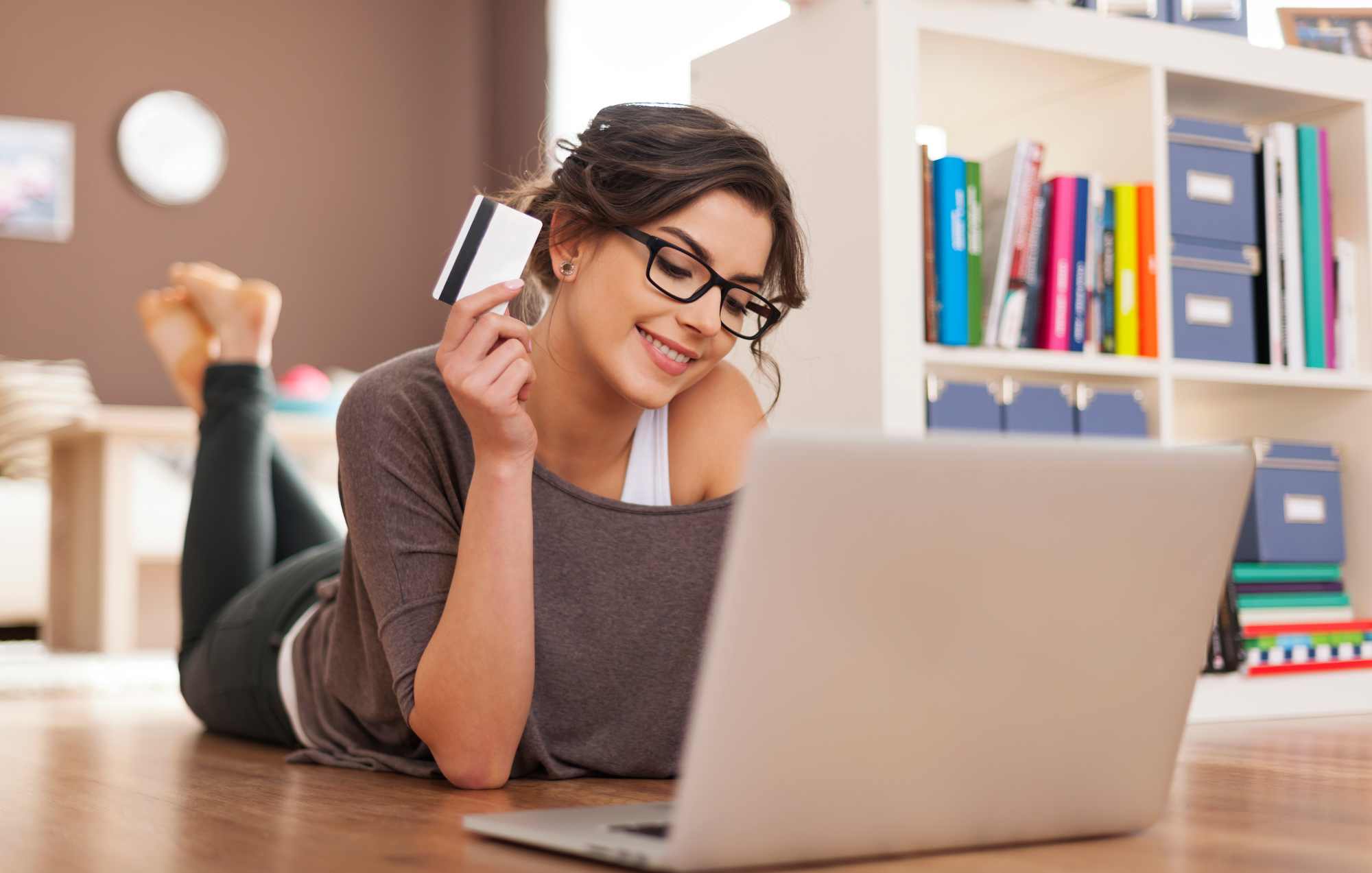 woman shopping credit card